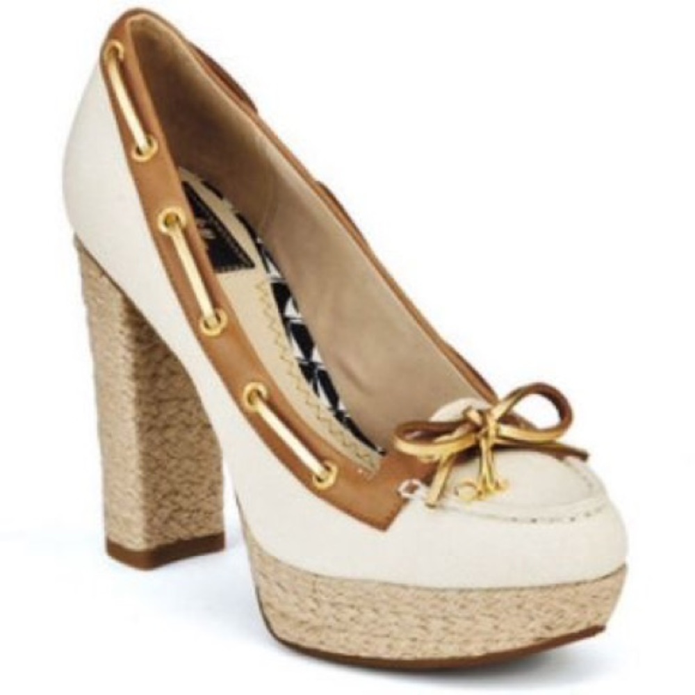 Milly for Sperry Canvas & leather platform loafer
